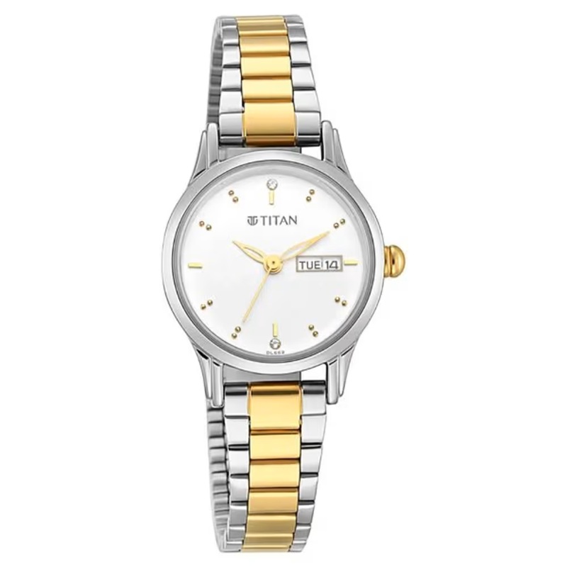 Titan Lagan Silver Dial Women Watch With Metal Strap